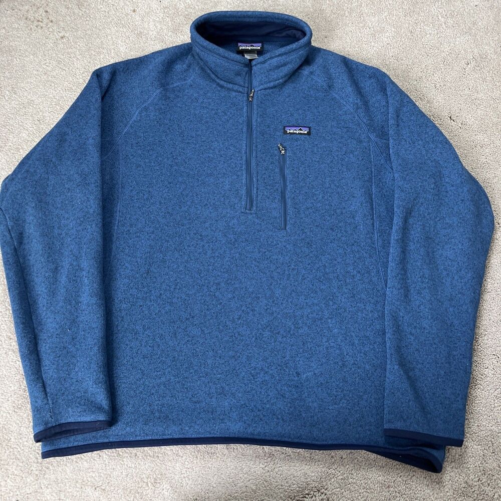 Patagonia Better Sweater 1/4 Zip Mens XL Blue Gorpcore Fleece Pullover Hiking